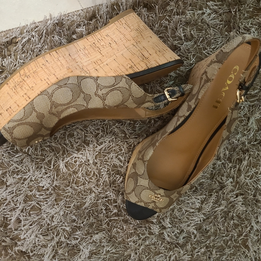 Coach Peep Toe Wedge Heel